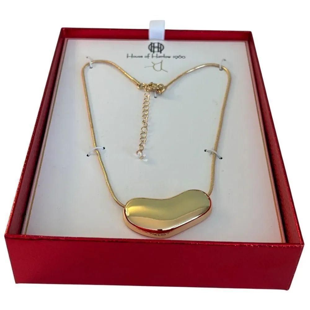 House of Harlow 1960โGold Tone Bean Necklace